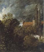 John Constable View in  Garden at Hampstead,with a Red House beyond china oil painting artist